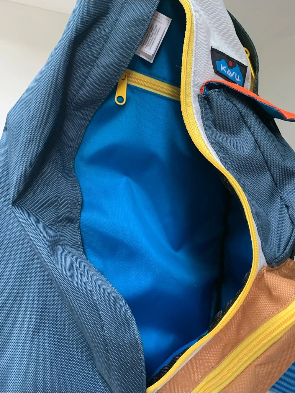 KAVUMulti-Color Rope Sling Bag — Teal, Navy & Orange